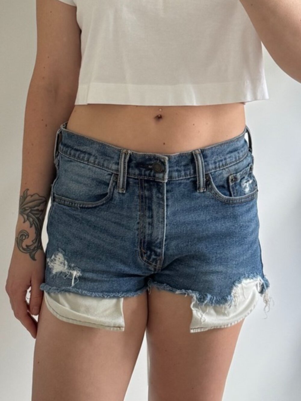 Levi's Cut Off Denim Micro Shorts